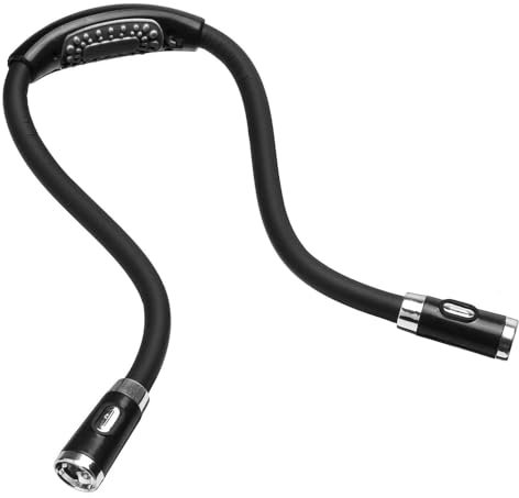 REY Luz LED Flexible Ajustable para Lectura, Trabajo... Manos Libres para Colgar en el Cuello, Negro