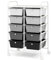 TANGZON 10 Drawers Storage Cart, Rolling Utility Cart with Lockable Wheels, Multipurpose Mobile Organizer Trolley for Home Office Stationery Beauty & Salon (Gradient Black + White)