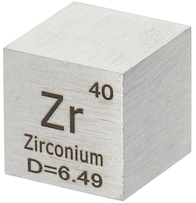 PATIKIL Zirkoniumwürfel 10mm Zr Dichte Würfel Hochdichter Elementwürfel | Einzigartiger Metallwürfel, Periodensystem der Elemente Sammlungen, Laborexperiment, Lehrer Wissenschaftliche Klassen