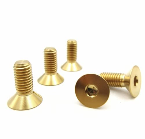 RISON-Titanium Senkkopfschrauben mit Innensechskant M3x0.5x10mm, Titan Senkkopf Schrauben Gewindeschrauben, Flachkopfschraube Maschinenschrauben Titanschraube für Fahrrad Motorrad MTB, 5 Stück