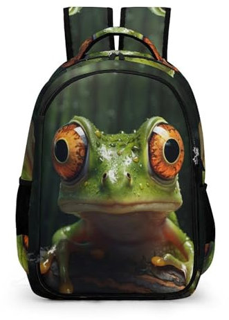 TPISLI Rucksack Wasserdicht Hässlicher Frosch Rucksack Für Kinder Von 10 Bis 11 Jahren Schultasche Frosch Leichter Reise Outdoor Freizeit