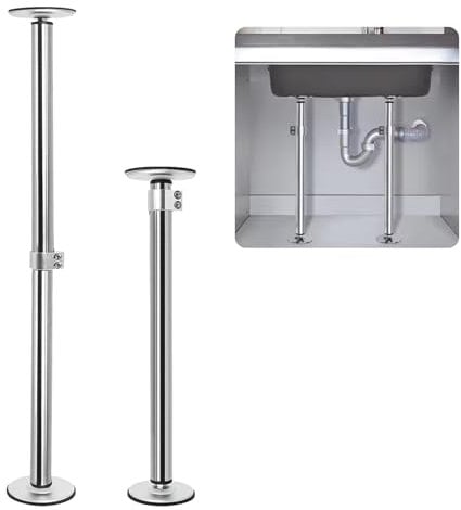 Soporte Fregadero Bajo Encimera, 2PCS Soportes Para Fregadero Bajo Montaje Ajustable Pies De Cocina Hechos De Ensamblajes De Fregadero De Acero Inoxidable Para Fregadero De Cocina Y Baño - 41-70cm