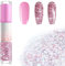 2-in-1 Light Pink Nail Polish & Glitter Varnish - Quick-Dry & Long-Lasting Shiny Sparkly Formula for No Chip, No Bake Nail Art - Breathable & Stunning Pale Pink Shade
