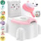 Toddler Potty Training Toilet, Polar Bear Potty Chair, Comfortable Baby Potty Training Seat with Potty Training Reward Stickers for Boys and Girls 1-6 Year Old Childrens (Pink)
