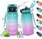 Trinkflasche 500ml, Sport Trinkflasche Kohlensäure Geeignet, Wasserflasche Auslaufsicher, Trinkflasche Fahrrad mit Zeitmarkierung, für Kinder, Outdoor, Erwachsener, Büro, Sport, Fitness, Yoga