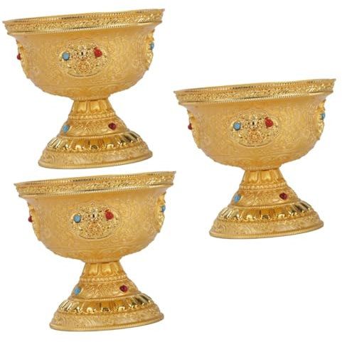 TOPBATHY 3st Weihwasserschale Wohnkultur Obstschale Gäste Feuerfeste Schale Deckel Kelch Groß Braut- Für Schüsseln Modern Gemeinschaft Geld Fallen Abgestuft Bauernhaus Golden Kupfer