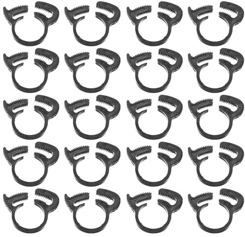 M METERXITY 20-Pack Double Gripping Nylon Hose Clamps, 1/2 12.3-13.3mmmm Double Snap Grip Adjustable Ratcheting Clamps for Connecting/Fastening/Sealing Hose/Pipes/Tubing Clamp [Black]