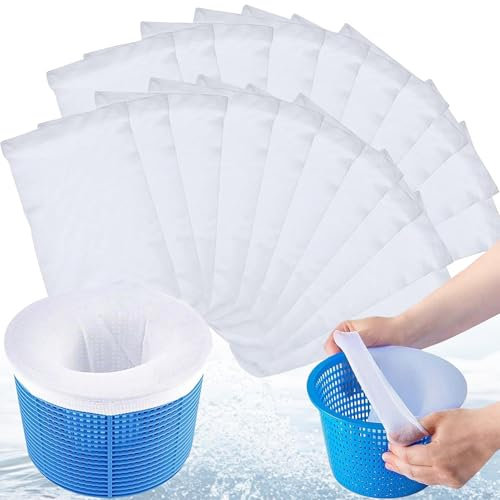 20 Pièce Filtre Skimmer Piscine Pool Skimmer Socks Skimmer Socks Filtre Chaussette Filtre Piscine Nylon De Haute Qualité Indéformable pour Éliminer Efficacement La Saleté pour Panier Skimmer