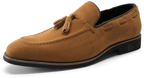 Allthemen Hombre Mocasines de Ante Planos Sin Cordones Ligeros | Decoración Floral, Piel de Ante, Transpirable y Cómodo, Clásico y Versátil, Ligero y Retro, Casual Business