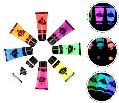 CALLARON 8piezas Pintura Fluorescente Facial Unidades De Alta Pigmentación Larga Duración Rayos Uv