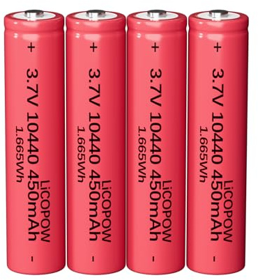 Wiederaufladbarer Akku, 3,7 V, 10440, 450 mAh, Li-Ion, SC-i, wiederaufladbar, 4 Stück