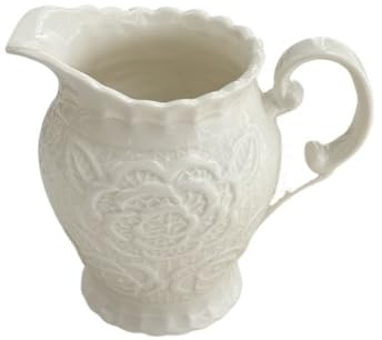 ZKALQECNF Salsiera Salsiera Europea in Ceramica, brocca for Il tè pomeridiano, brocca for Il Latte con Manico, salsiera Vintage in Rilievo Salsiera da Tavola