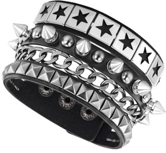 Eigso Frauen Punk Rock Konzert Armband für Männer Gothic Kette Manschette Armband für Mann Frau Nieten Armbänder