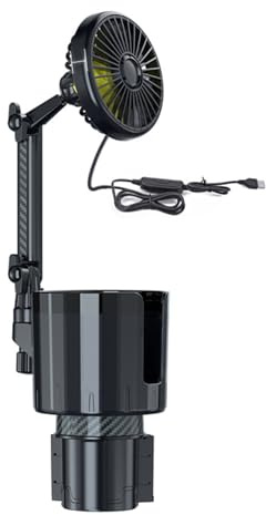 Limtula 2 in 1 USB Car Fan Car Cup Holder Adjust Speed Powerful Speed USB Fan Stays Cool on Your Journeys Golf Cart Fan