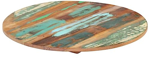 HFXHIJXQ Altholz Tischplatte 40 cm Massivholz Recycled 15-16 mm Multicolor Robust & Modern für Couchtisch DIY Schreibtisch Stehtisch Nachttisch Esstisch in Wohnzimmer Büro Küche