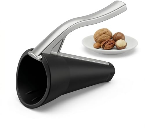 QAWSAF Cascanueces, cascanueces, cascanueces, cascanueces, metal, herramienta de cocina, Nutcracker, multifuncional para nueces, avellanas, muy fuerte, con recipiente para atrapar conchas
