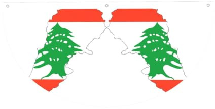 Bandiera del Libano Stampa Mappa Bandiera Semicircolare Leggero Banner Outdoor Decorazioni per Feste