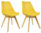 WOLTU Lot de 2 Chaises de Salle à Manger Cuisine/Salon chaises,Design en Similicuir et Bois Massif,Jaune BH29gb-2