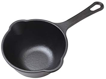 Victoria SAU-230 Gusseisenpfanne Saucentopf mit 100% Koscher-zertifiziertem Leinsamenöl, Schwarz