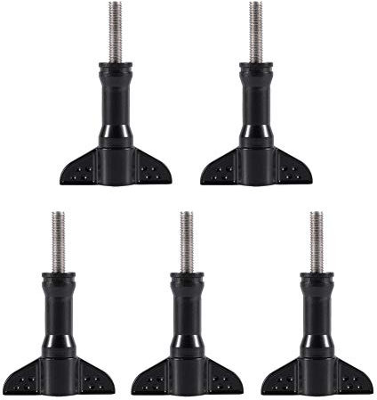 Juego de 5 tornillos moleteados de 6 cm de largo compatibles con cámaras GoPro/Sjcam/Xiaomi Yi/AEE, apriete y afloje fácilmente los tornillos, tornillos de acero inoxidable y ABS
