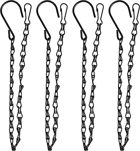XDW-Gifts 4 Stück 63,5 cm Hängende Kette für Vogelfutterspender, Pflanzgefäße, Befestigungen, Laternen, Talgkörbe, Windspiele, Outdoor/Indoor Verwendung mit Kette zum Aufhängen