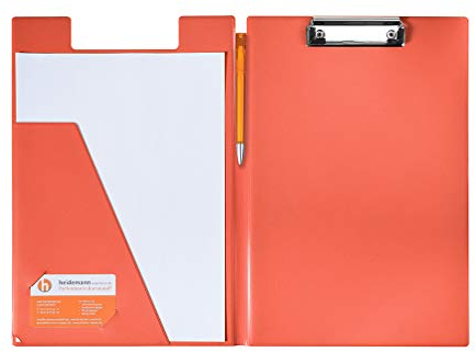 Heidemann Aufklappbare Klemmbrettmappe DIN A4 Plus, 11100000 (Orange)