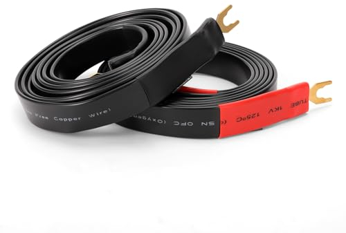 KK Cable K-M-K High Flat Speaker Wire, Spade Plug to Spade Plug. K-M-K (2M(6.5ft), 2 Pieces)