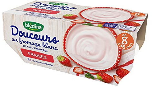 Blédina, Dessert au fromage blanc pour bébé, Dès 8 Mois, Fraises 4x100 g (Lot de 6)