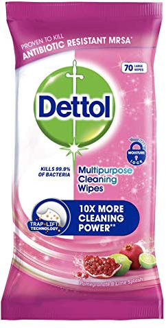 Dettol Multipurpose Cleaning Wipes Pomegranate & Lime 70 Large Wipes