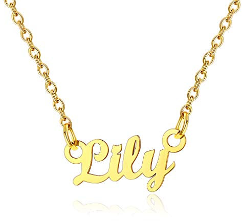 Custom4U Lily Necklace for Girlfriend Name Pendant
