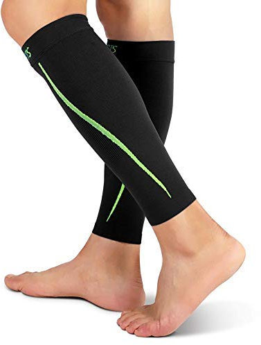 Manchons de compression pour mollet pour homme et femme, chaussettes de compression pour la course, les attelles de tibia, les voyages, le cyclisme, soulager les douleurs au mollet Noir L/XL