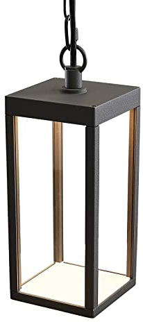 Lucande LED Außenleuchte Cube (spritzwassergeschützt (Modern) in Schwarz aus Aluminium (1 flammig,) - Pendelleuchte außen