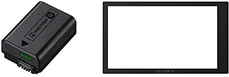 Sony NP-FW50 W-Serie Lithium Akku passend für Alpha und NEX Kameras, schwarz & PCKLM17.SYH Displayschutz für Alpha 6000 Systemkamera (7,6 cm (3 Zoll) Display)