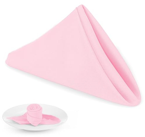 PLOYMONO Robuste Stoffservietten, 43,2 x 43,2 cm, solide, waschbare Polyester-Servietten, Set mit 8 Servietten mit gesäumten Kanten, ideal für Hochzeiten, Partys, Frühling, Muttertag