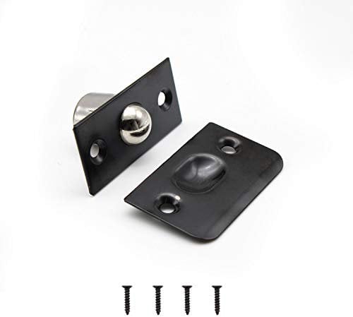 Door Latch, LERANXIN Roller Ball Door Catch, Stainless Steel Roller Catch, Door Latches for Internal Door with Screws for Home Kitchen Closet Wardrobe Door Cabinet Cupboard-Black