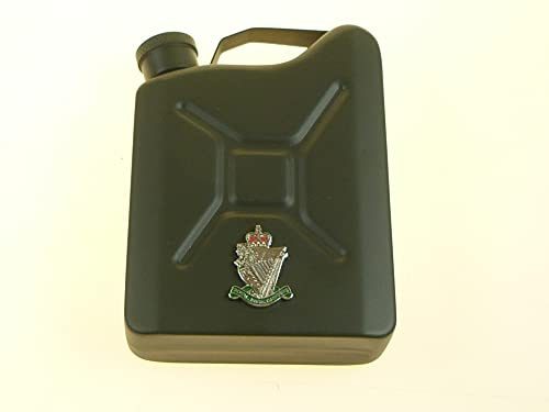 Royal Irish Rangers Deluxe UK Made Classic Veterans Jerry Can Hip Flask with Silver Plated Badge