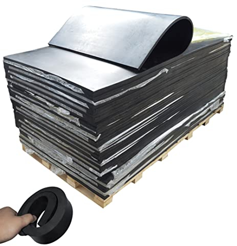 TEN-HIGH 1 Stück Gummiplatte Terrassenpads,1 * 1 m industrielle Antivibrationsmatte geeignet für innen und außenbereich,ölbeständige,rutschfeste, isolierte Gummiplatte