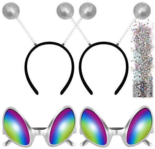 FRCOLOR Space Headband Alien Headband Alien Sonnenbrille Martian Antenne Stirnband Alien Kostüm Zubehör Alien Kopf Boppers Ball Head Boppers für Party Supplies (5 Stück)