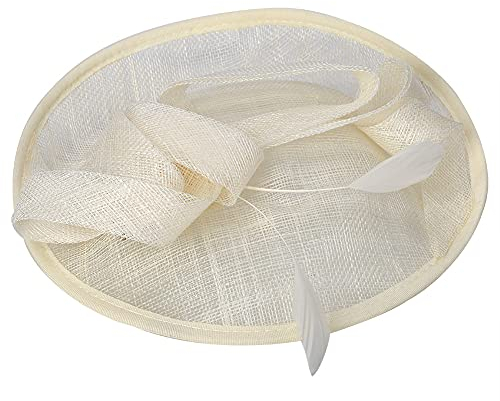 Gorra de fiesta, elegante sombrero de novia para boda, gorra para mujer, accesorios para fiesta de té, decoración(Leche blanca)