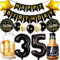 Ouceanwin Luftballon 35. Geburtstag Deko Männer Frauen, Ballons Geburtstagsdeko 35 Jahre Mann Frau, Folienballon Weinflasche Bier Deko Helium Ballon Whisky für 35 Jahre Geburtstag Party Deko