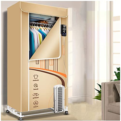 Secadora de ropa con 3 aireadores eléctricos, estante de secado con calentador plegable, carga de 40 kg, secadora de ropa para el hogar con temporizador ajustable de 360 min, armario