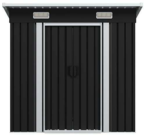 Keketa Gartenhaus, Gartenhaus aus Stahl mit Zinküberzug, Anthrazit, 190 x 124 x 181 cm