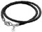 viwind Lederarmband für Damen Geflochtenes Leder armband 34/36cm 925er Silber Verschluss Doppelschicht DIY Perlen Charms (34cm, Schwarz)