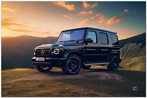 Printonia Leinwand-bild 120x80cm Mercedes G-Klasse G63 Geländewagen Abstrakt Art Bilder Dekoration Wandbild Kunstdruck Automobil Deko