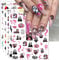 Pink Halloween Valentine's Day Nail Stickers, 10 Sheets Self-Adhesive Nail Decal Pumpkin Ghosts Pink Nail Art Decoration Design Supplies
