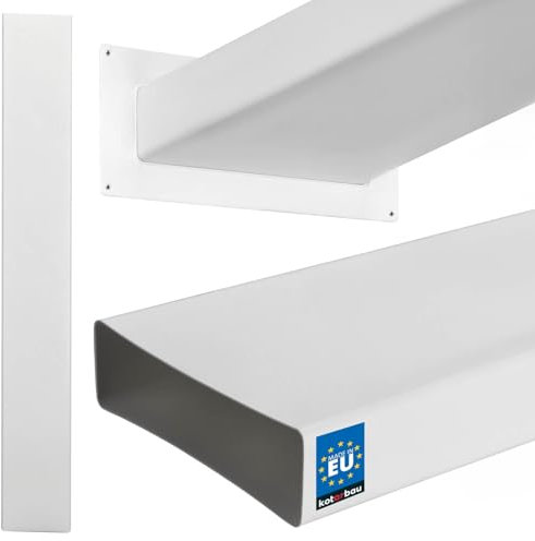 KOTARBAU® Flachkanal 204 mm x 60 mm Lüftungskanal aus Kunststoff 150 cm Länge Effizientes Flachkanal Abluftkanal Dunstabzug Weiß Flachkanalsystem für Optimale Belüftung