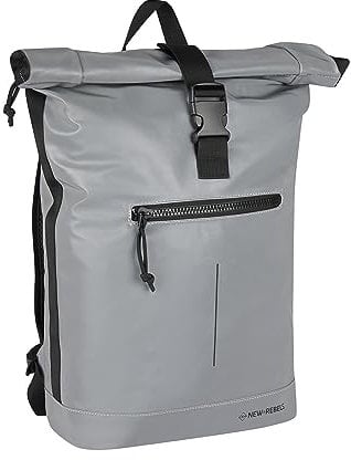 New Rebels Reflect New York Silber 21L reflektierende Rolltop Rucksack wasserabweisend Laptop 15,6
