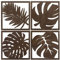 ADDMES Décoration murale tropicale en bois, feuilles de palmier botaniques creuses avec cadre (noir)