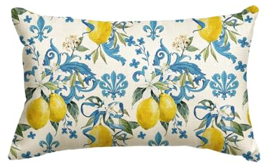 Artoid Mode Zitrone Blumen Sommer Kissenbezug, 30x50 cm Saisonnal Zierkissenbezug Cushion Cover Couch Wohnzimmer Deko