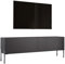 3E 3xE living.com TV- Schrank in Anthrazit mit Beinen in Chrom, A: B: 140 cm, H: 52 cm, T: 32 cm